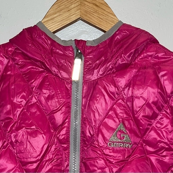 Gerry Quilted Down Puffer Pink Coat with Hood Children’s Size Large 14/16 - Picture 2 of 10